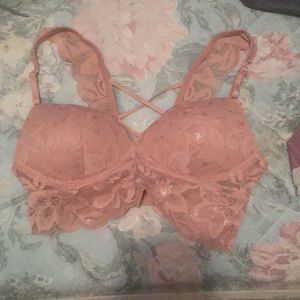 VS PINK Lace Longline Strappy Push-Up